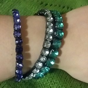 Set of three sparkle bangles